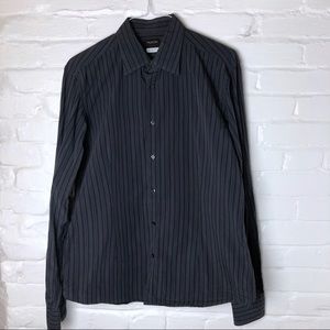 Valentino gray striped men’s dress shirt size 17